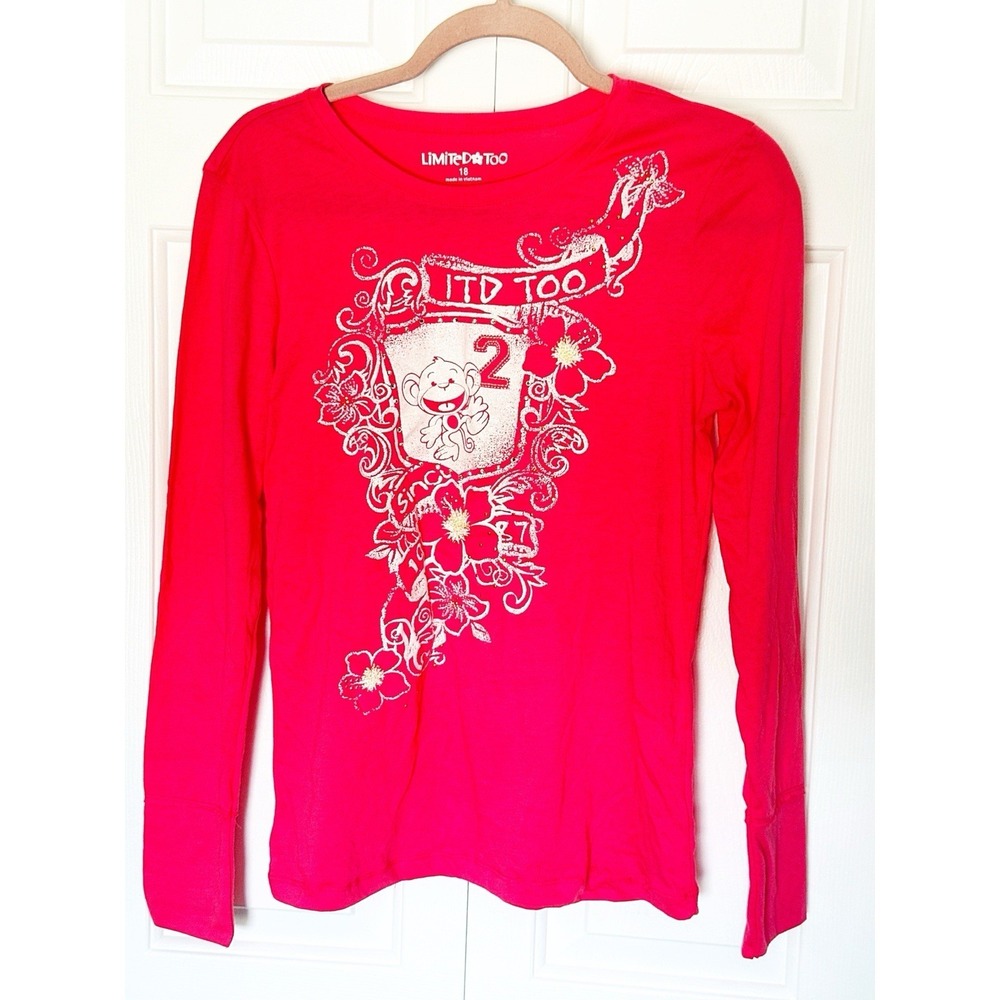 Limited Too Y2K Youth Bobby Jack Pink Long Sleeve Shirt In Size 18